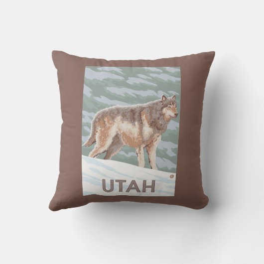 オオカミStandingUtah クッション (裏面)