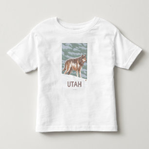 オオカミStandingUtah トドラーTシャツ