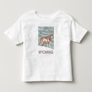 オオカミStandingWyoming トドラーTシャツ