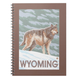 オオカミStandingWyoming ノートブック