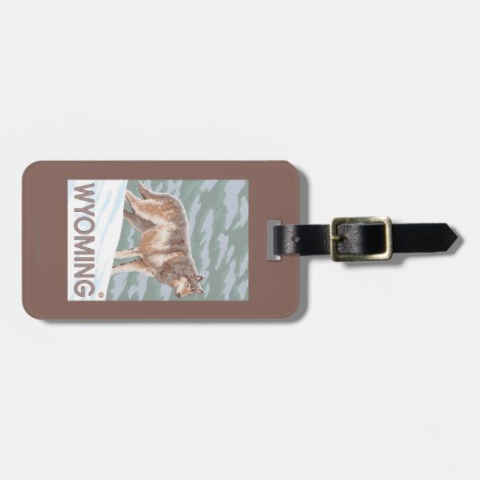 オオカミStandingWyoming ラゲッジタグ (正面横)