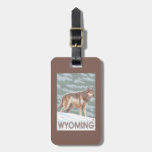 オオカミStandingWyoming ラゲッジタグ (正面縦)