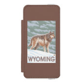 オオカミStandingWyoming Incipio iPhoneウォレットケース (フォリオ 正面)