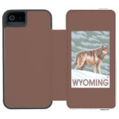 オオカミStandingWyoming Incipio iPhoneウォレットケース (フォリオオープン)