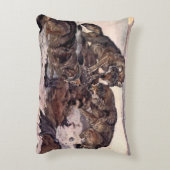 オオカミWinifred Austen,ヴィンテージ野生動物 アクセントクッション (裏面(縦))