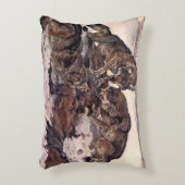 オオカミWinifred Austen,ヴィンテージ野生動物 アクセントクッション (正面(垂直))