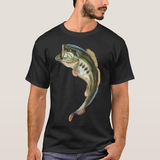 オオクチバスのジャンプ Tシャツ (正面)