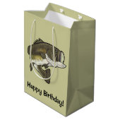 オオクチバスのハッピーバースデー ミディアムペーパーバッグ (裏面アングル)