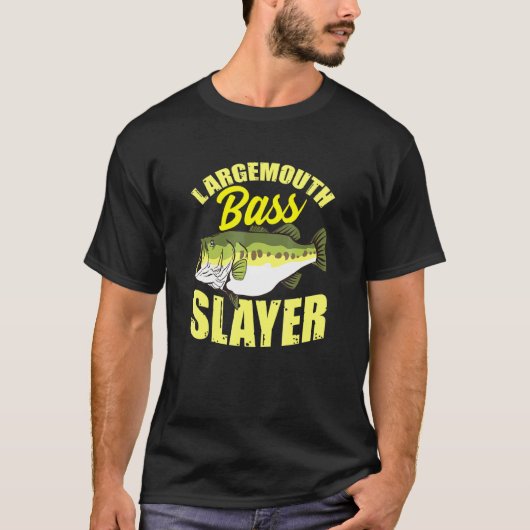 オオクチバスのフレーズ 魚 淡水釣り 釣り好き Tシャツ (正面)
