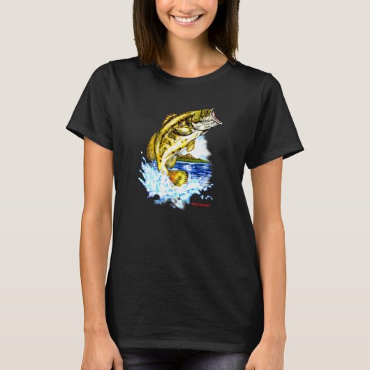 オオクチバス釣り Tシャツ (正面)