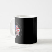 オオクチバス アメリカ国旗 フィッシング コーヒーマグカップ (正面左)