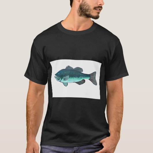 オオクチバス ファイティング フィッシュ Tシャツ (正面)