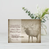 オオシカのビッグ・ゲームの野性生物の(雄ジカの)枝角の結婚式招待状 招待状 (スタンド正面)