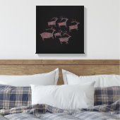 オオシカの岩石彫刻の群れ キャンバスプリント (インサイチュ (寝室))