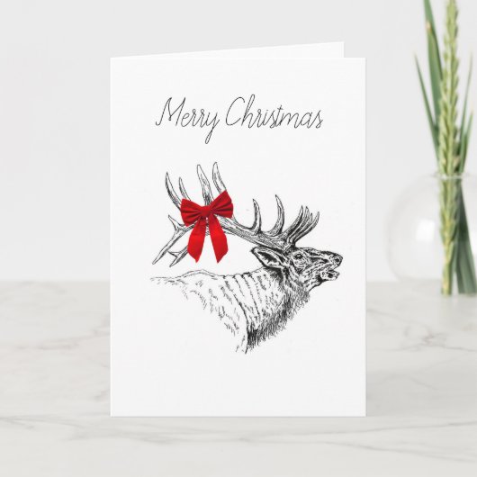 オオシカの弓クリスマスカード-ブランク シーズンカード (正面)