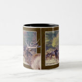 オオシカの群れのマグ ツートーンマグカップ (中央)