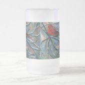 "オオシカの（鳥）ショウジョウコウカンチョウ"の曇らされた高いマグ フロストグラスビールジョッキ (中央)