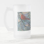 "オオシカの（鳥）ショウジョウコウカンチョウ"の曇らされた高いマグ フロストグラスビールジョッキ (左)