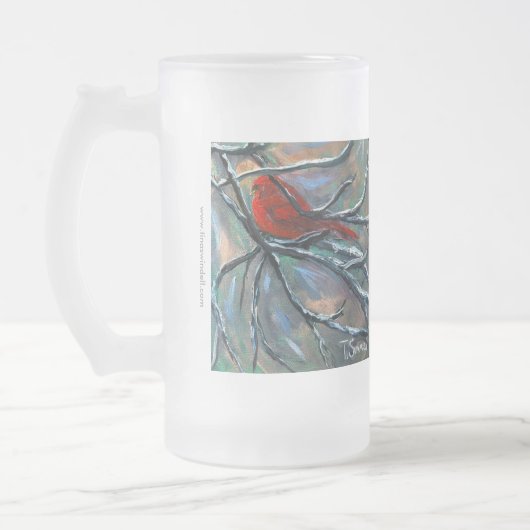 "オオシカの(鳥)ショウジョウコウカンチョウ"の曇らされた高いマグ フロストグラスビールジョッキ (左)