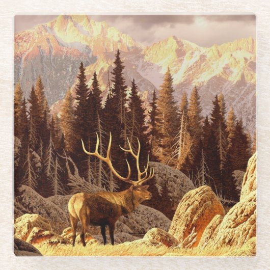 オオシカBull ガラスコースター (正面)