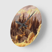 オオシカBull ラウンド壁時計 (傾斜)