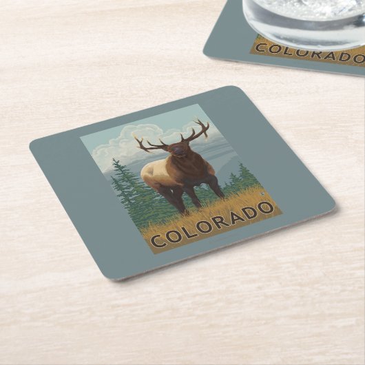 オオシカSceneColorado スクエアペーパーコースター (アングル)