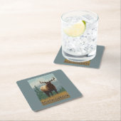 オオシカSceneSouthダコタ スクエアペーパーコースター (インサイチュ)