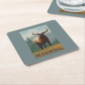 オオシカSceneWyoming スクエアペーパーコースター (アングル)