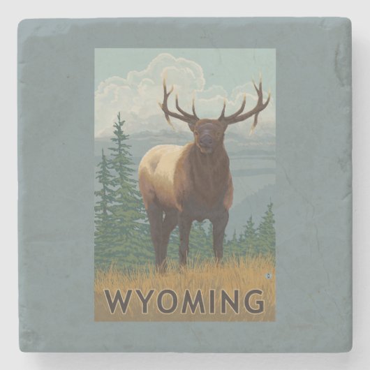 オオシカSceneWyoming ストーンコースター (正面)