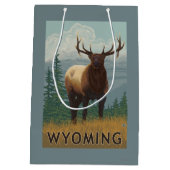 オオシカSceneWyoming ミディアムペーパーバッグ (裏面)