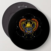 オオタマオシコガネのカブトムシのエジプトの記号の神聖な幾何学 缶バッジ (正面&裏面)