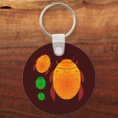 オオタマオシコガネのカブトムシ キーホルダー (正面)