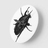 オオタマオシコガネのカブトムシ ラウンド壁時計 (傾斜)