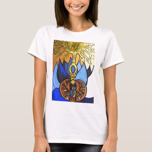 オオタマオシコガネの青はすAtenのエジプトのティー Tシャツ (正面)