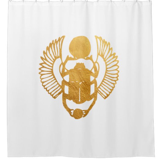 オオタマオシコガネエジプト。 エジプト人によって飛ぶオオタマオシコガネのカブトムシ シャワーカーテン (正面)