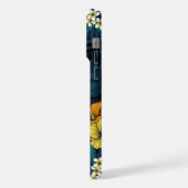 オオハシと熱帯の植物、青、黄色、オレンジ iPhoneケース (左側面)