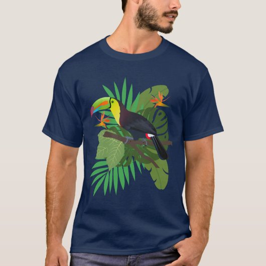 オオハシと葉 Tシャツ (正面)