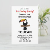 オオハシの鳥のトロピカルで面白い誕生日 招待状 (スタンド正面)