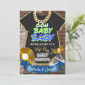 オオベビーベビー |ヒップホップブルー&グリーンレトロ 招待状 (スタンド正面)