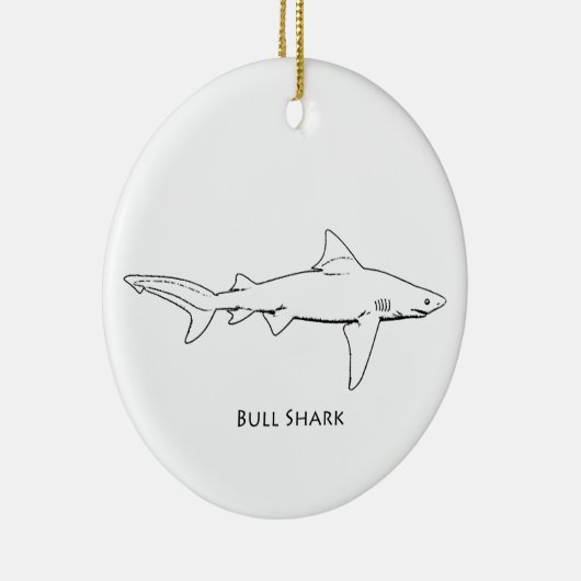 オオメジロザメ(線画) セラミックオーナメント (右)