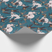 オオヤマネコおもしろいキッズパターン ラッピングペーパー (角)