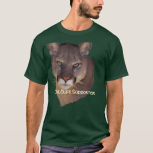 オオヤマネコのクーガー、大きな猫の野性生物のTシャツ Tシャツ