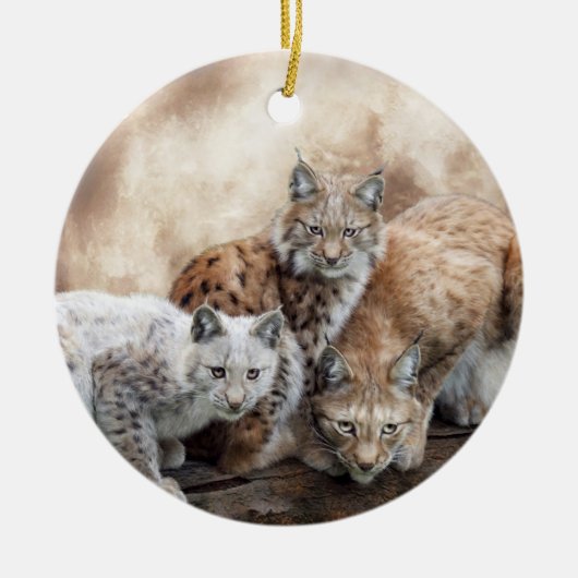 オオヤマネコの月の休日のオーナメント セラミックオーナメント (正面)