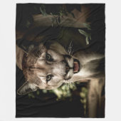 オオヤマネコ フリースブランケット (正面)