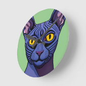 オオヤマネコ ラウンド壁時計 (傾斜)