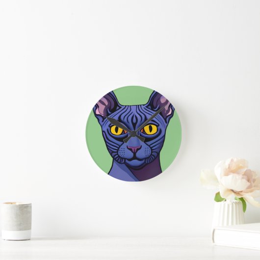 オオヤマネコ ラウンド壁時計 (ホーム)