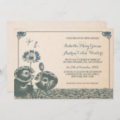 オオユリとトンボ結婚の木 招待状 (正面/裏面)