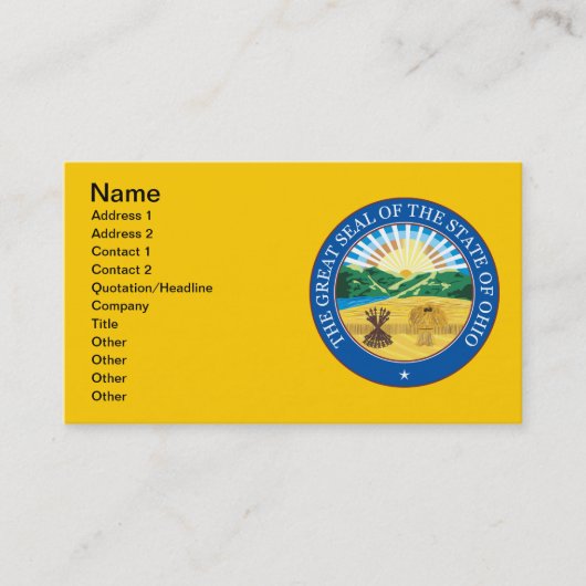 オオ素晴らしハイオ州の封印 名刺 (正面)
