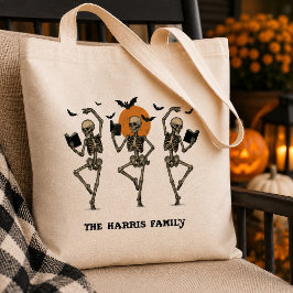 オカシイ踊るスケルトンのハロウィン カスタム トートバッグ