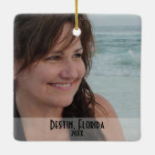 オカスタムウンフォトデスティンフロリダモダンタイポグラフィ セラミックオーナメント (裏面)